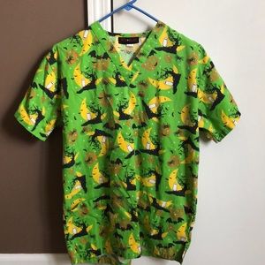 Halloween scrub top